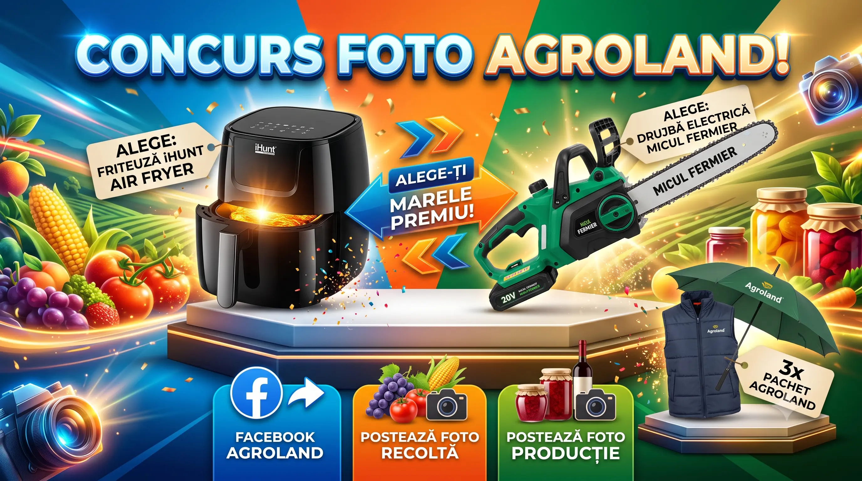 Concurs Agroland: Câștigă Friteuză sau Drujbă Electrică (până pe 20 septembrie) - Concurs...