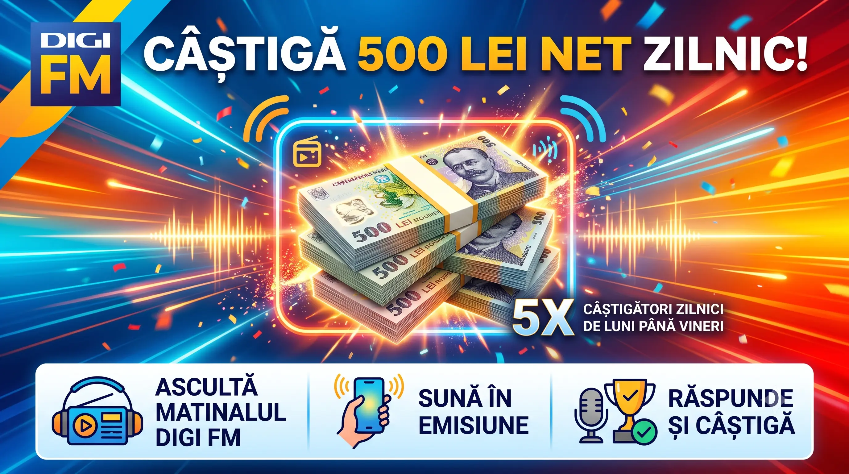 Concurs Digi FM: Câștigă 500 lei răspunzând la întrebări (până pe 11 septembrie)