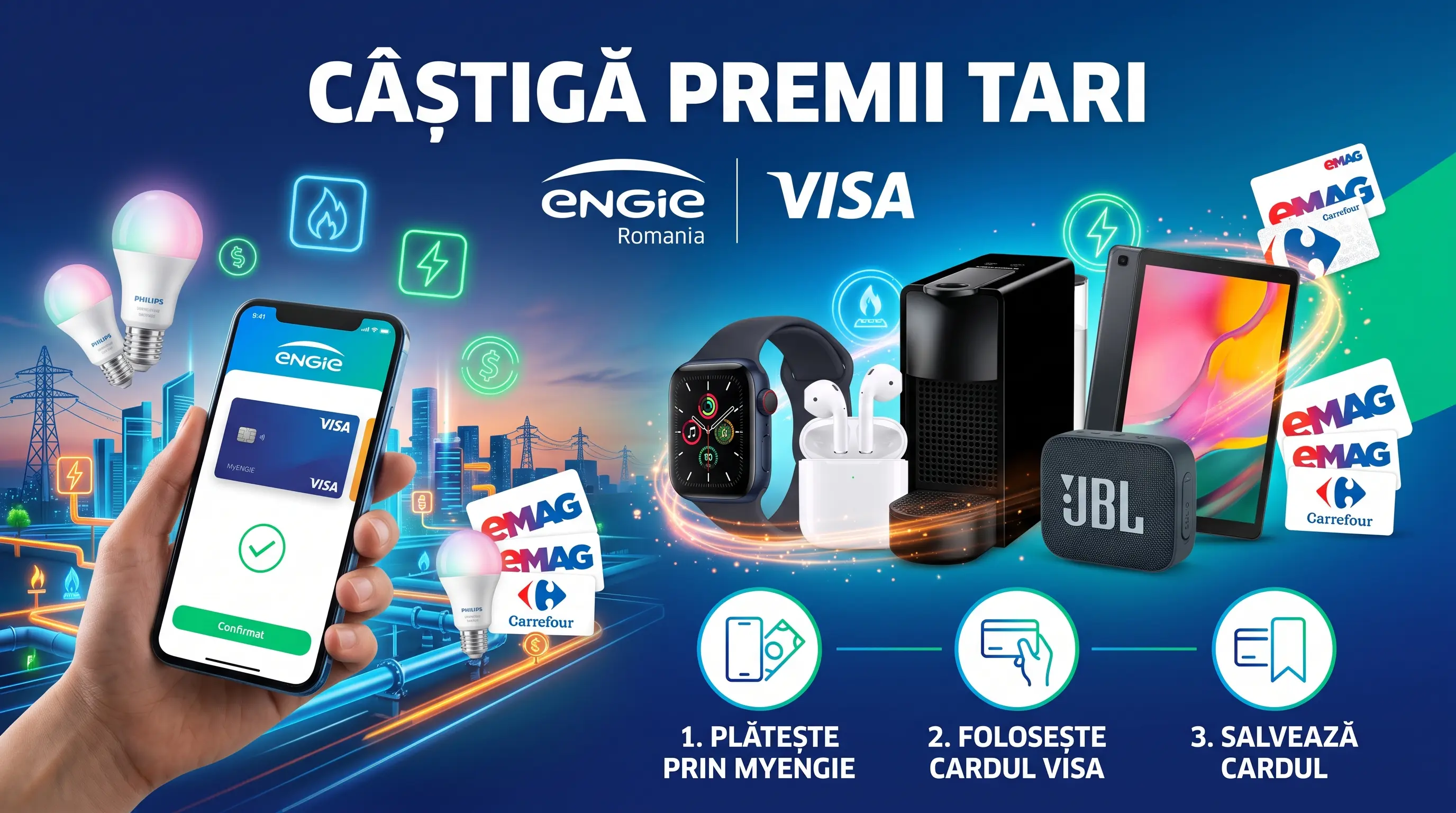 Concurs Concurs ENGIE: Câștigă gaze naturale gratuite și premii electronice (până pe 31...
