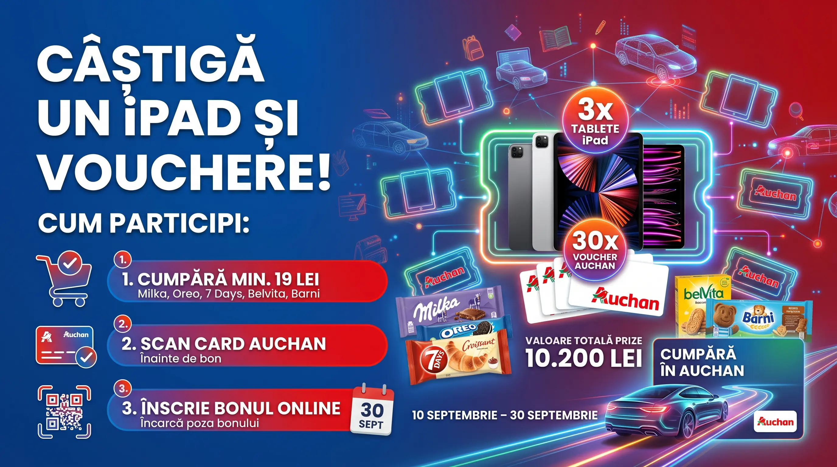 Concurs Concurs Auchan: Cumpără și câștigă un iPad sau voucher (până pe 30 septembrie) -...