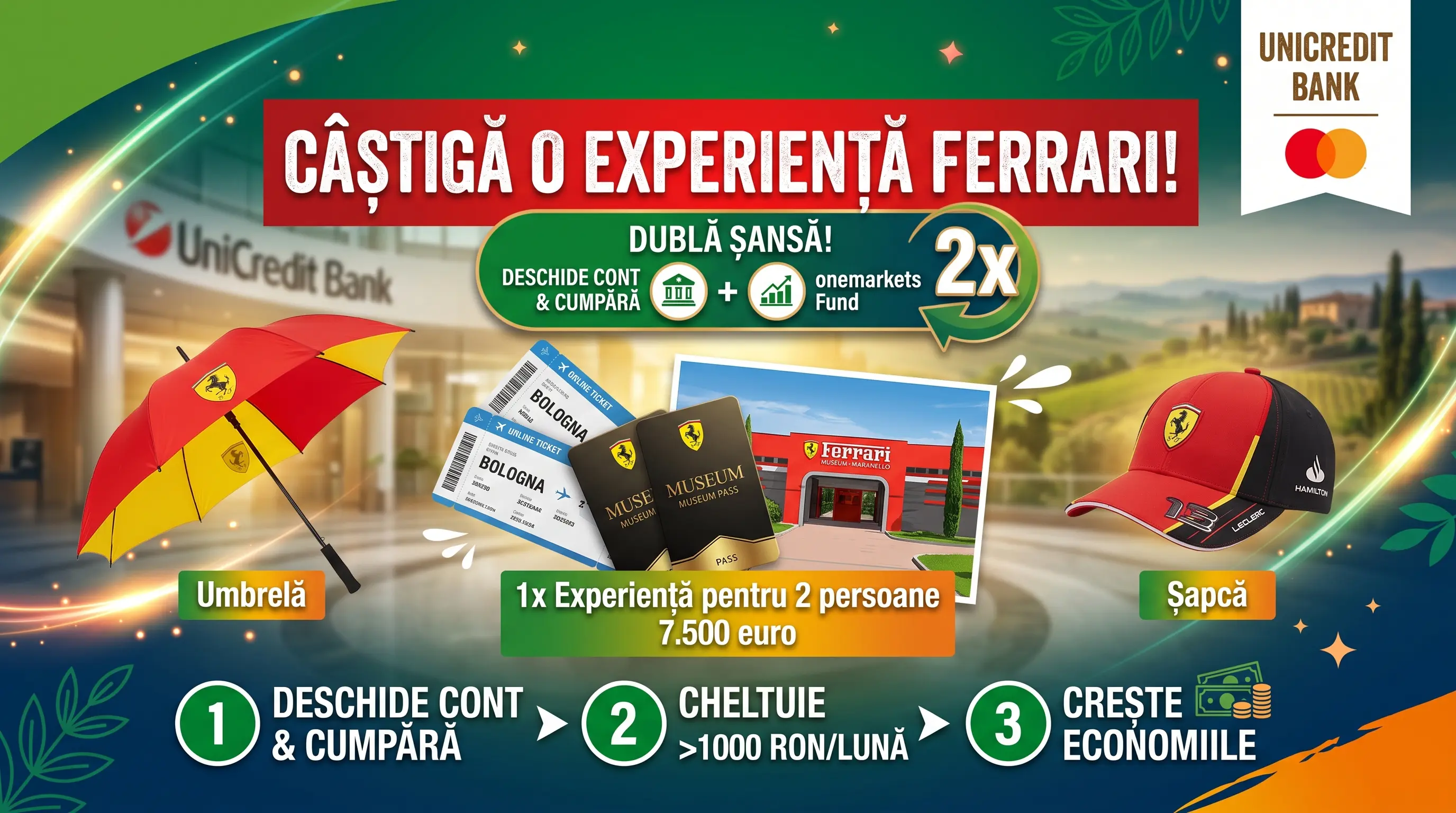 Concurs UniCredit Bank: Câștigă o experiență la Muzeul Ferrari (până pe 22 ianuarie) -...