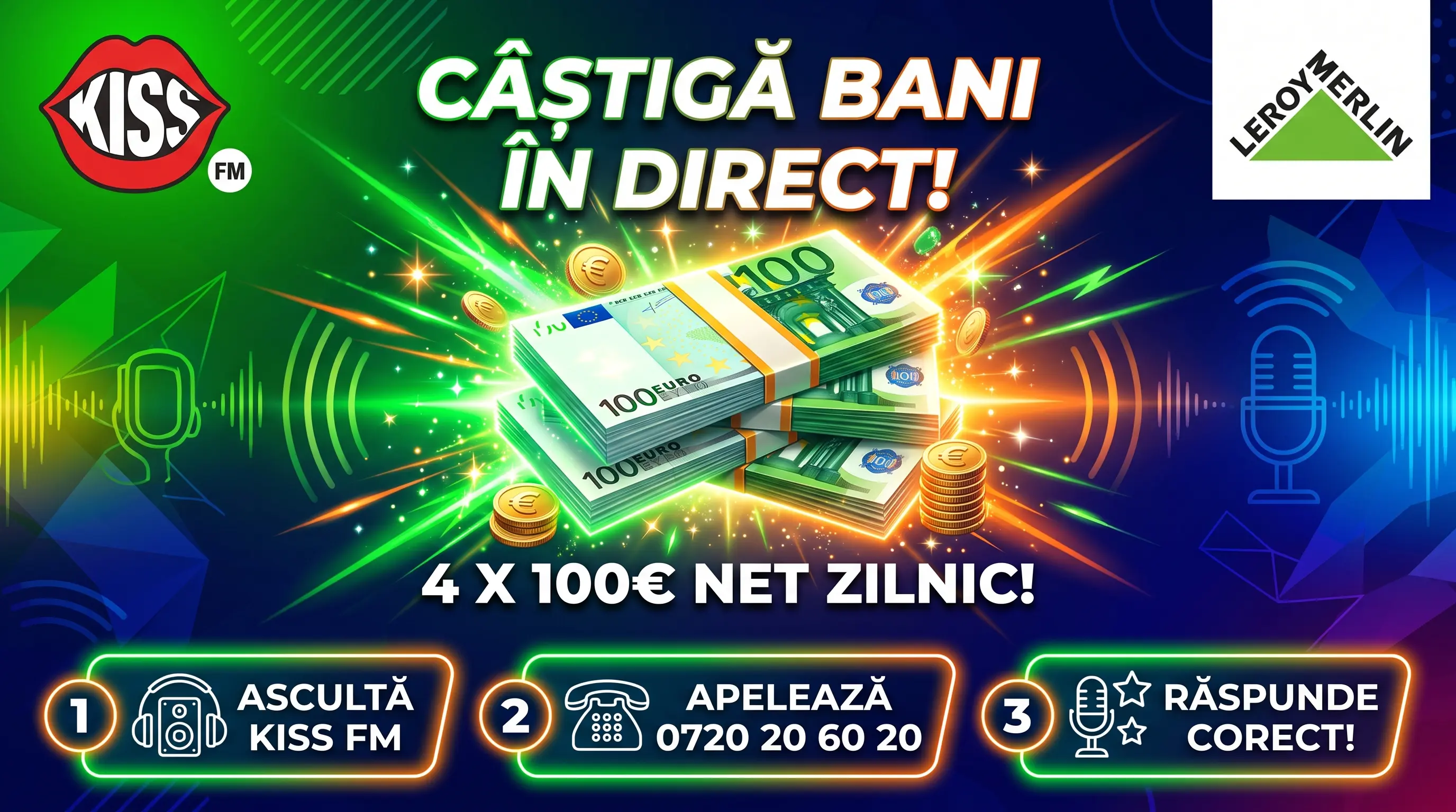 Concurs KISS FM Câștigă 100 Euro pe Zi (până pe 18 Septembrie) - Concurs Gratuit | Concursier
