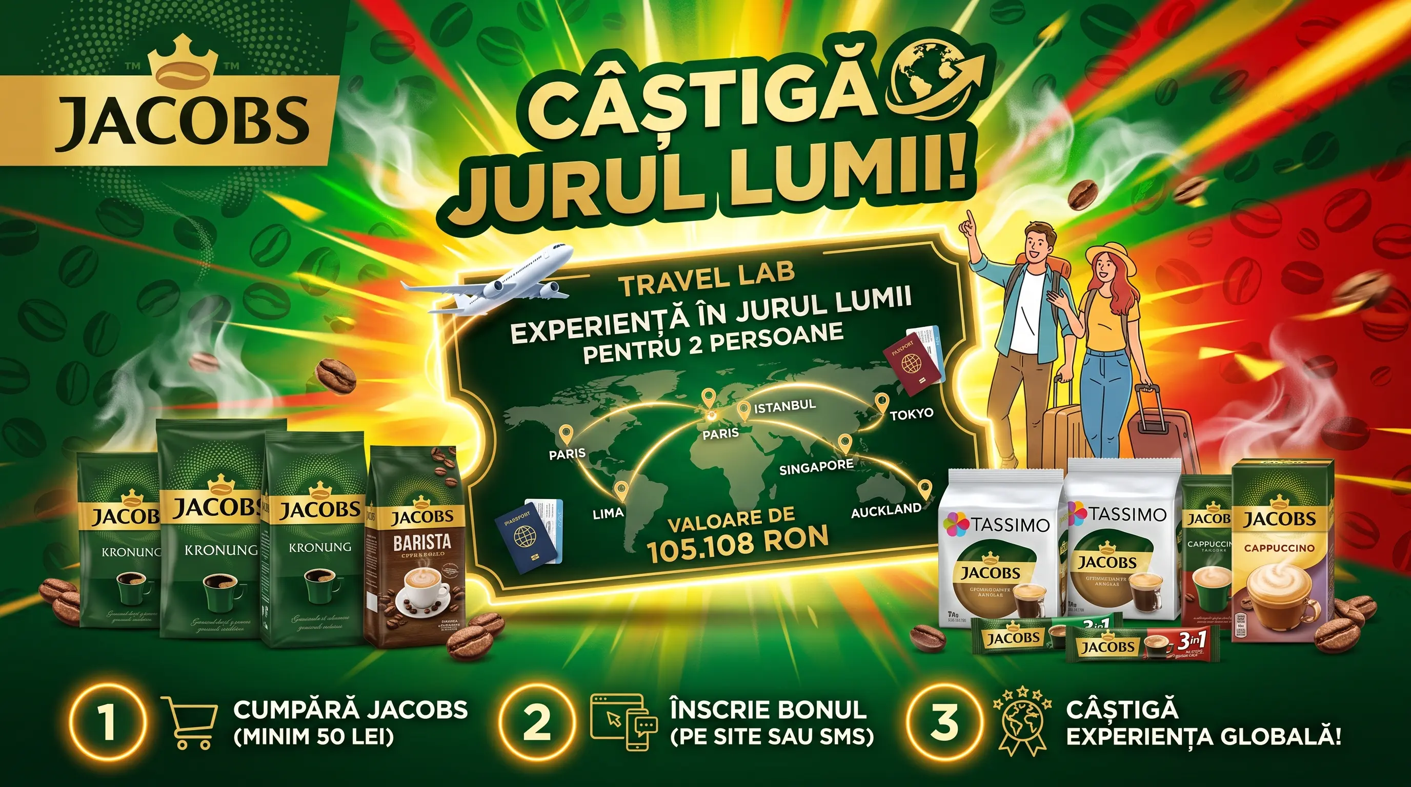 Concurs Concurs Jacobs - Cumpără cafea și câștigă o experiență în jurul lumii (până pe 15...