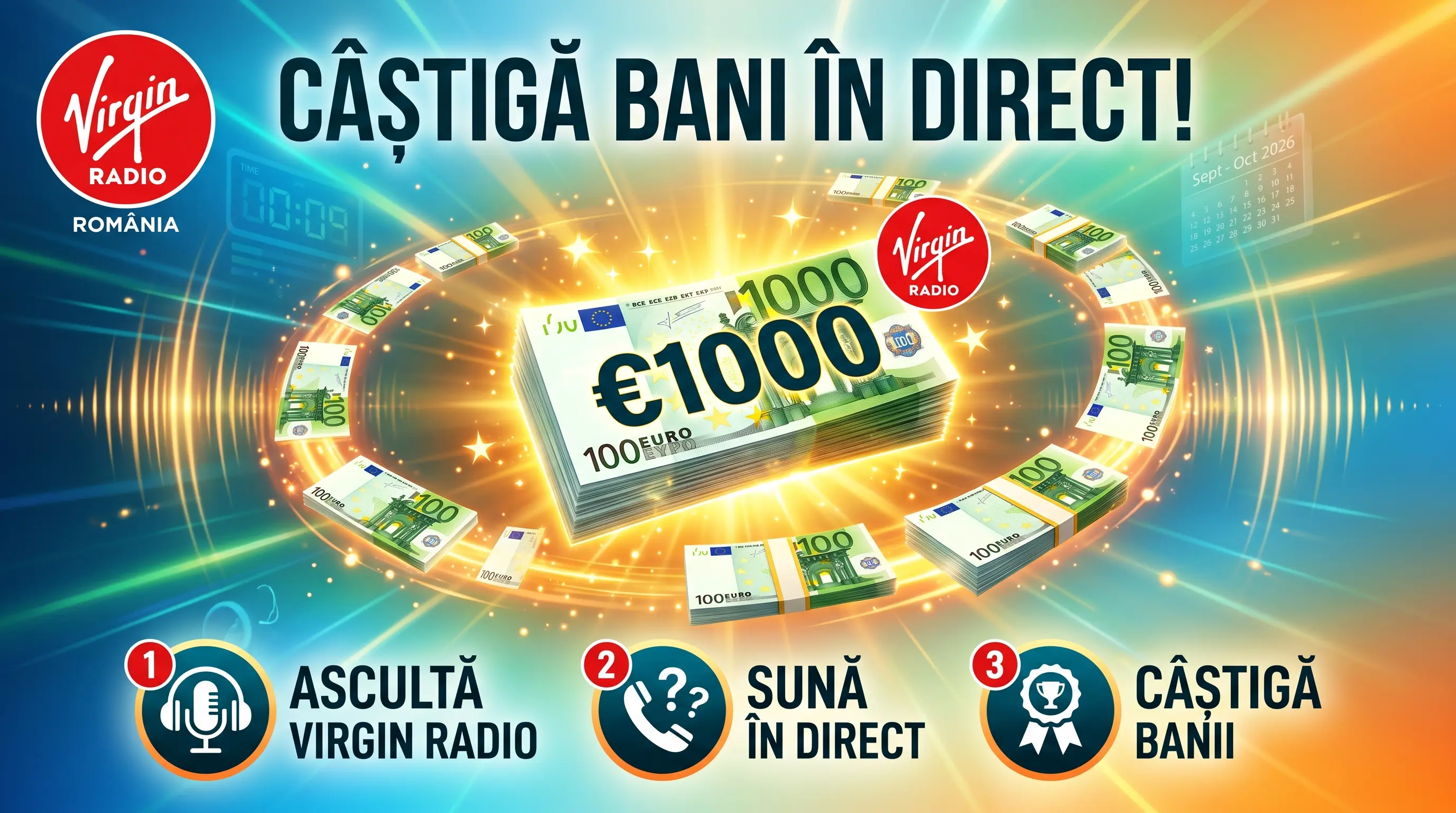 Concurs Virgin Radio România - Câștigă până la 1000 euro răspunzând corect la întrebări...