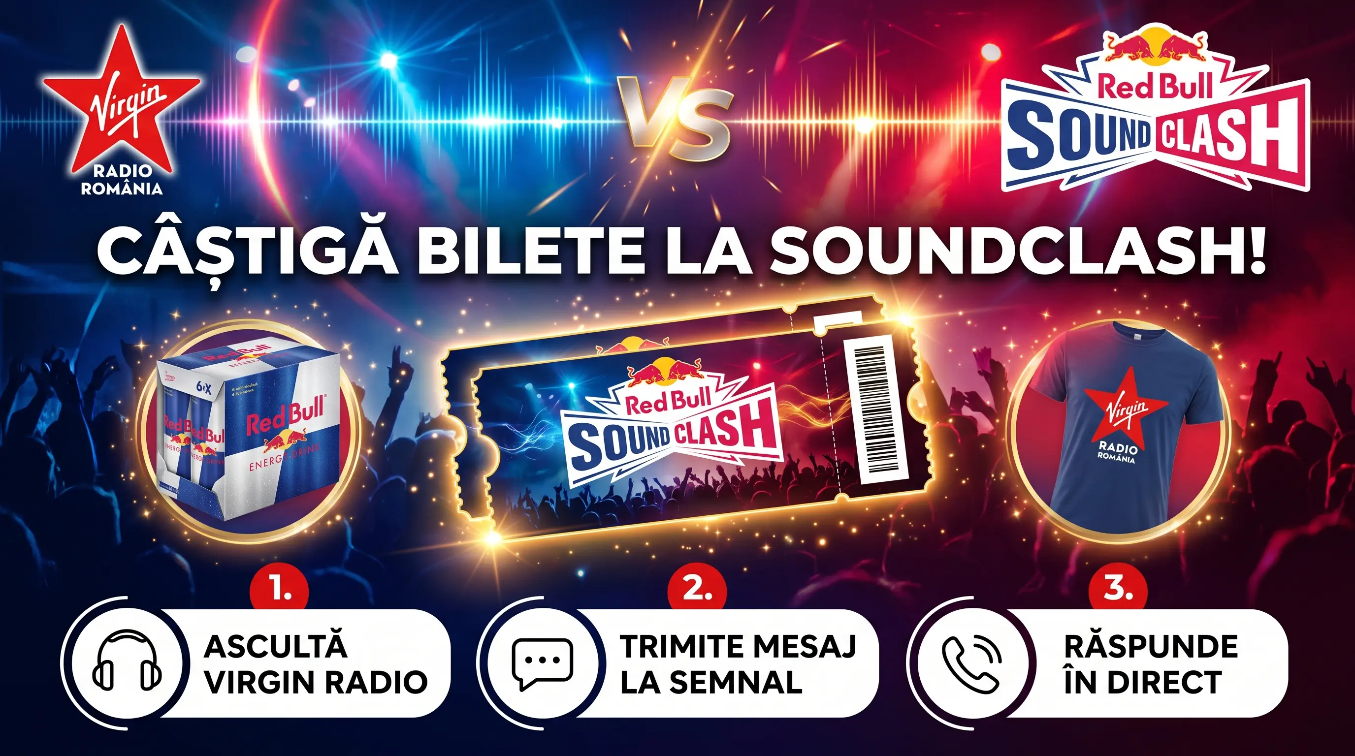 Concurs Virgin Radio România: Câștigă bilete la Red Bull SoundClash (până pe 16 septembrie)...
