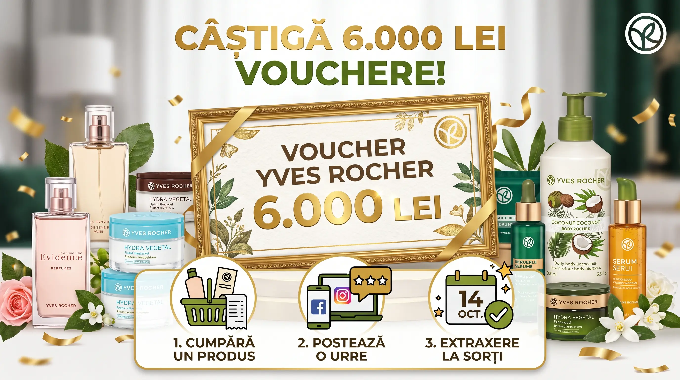 Concurs Concurs Yves Rocher: Cumpără și câștigă vouchere de 2.000 lei (până pe 30...
