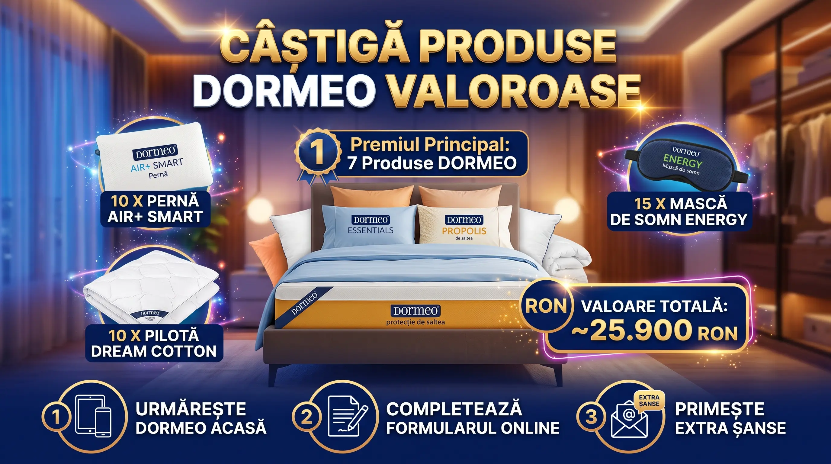 Concurs Dormeo România: Câștigă 7 produse Dormeo și alte premii (până pe 15 Septembrie) -...