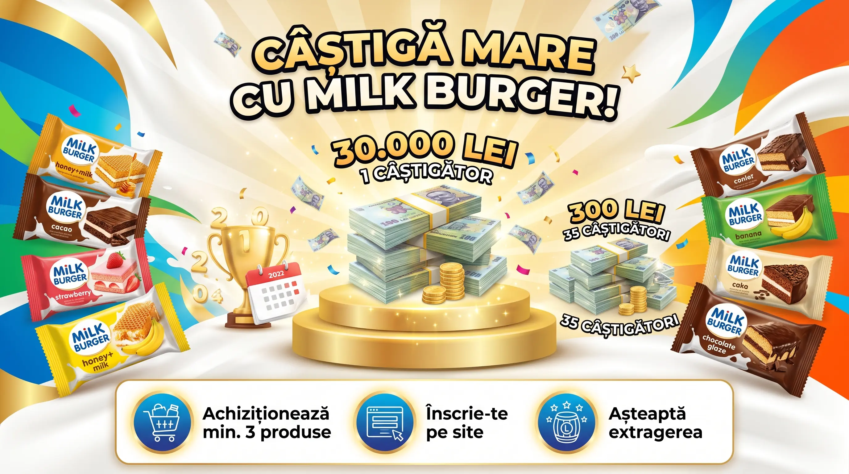 Concurs Milk Burger: Cumpără și câștigă 30.000 lei (până pe 31 octombrie) - Concursier