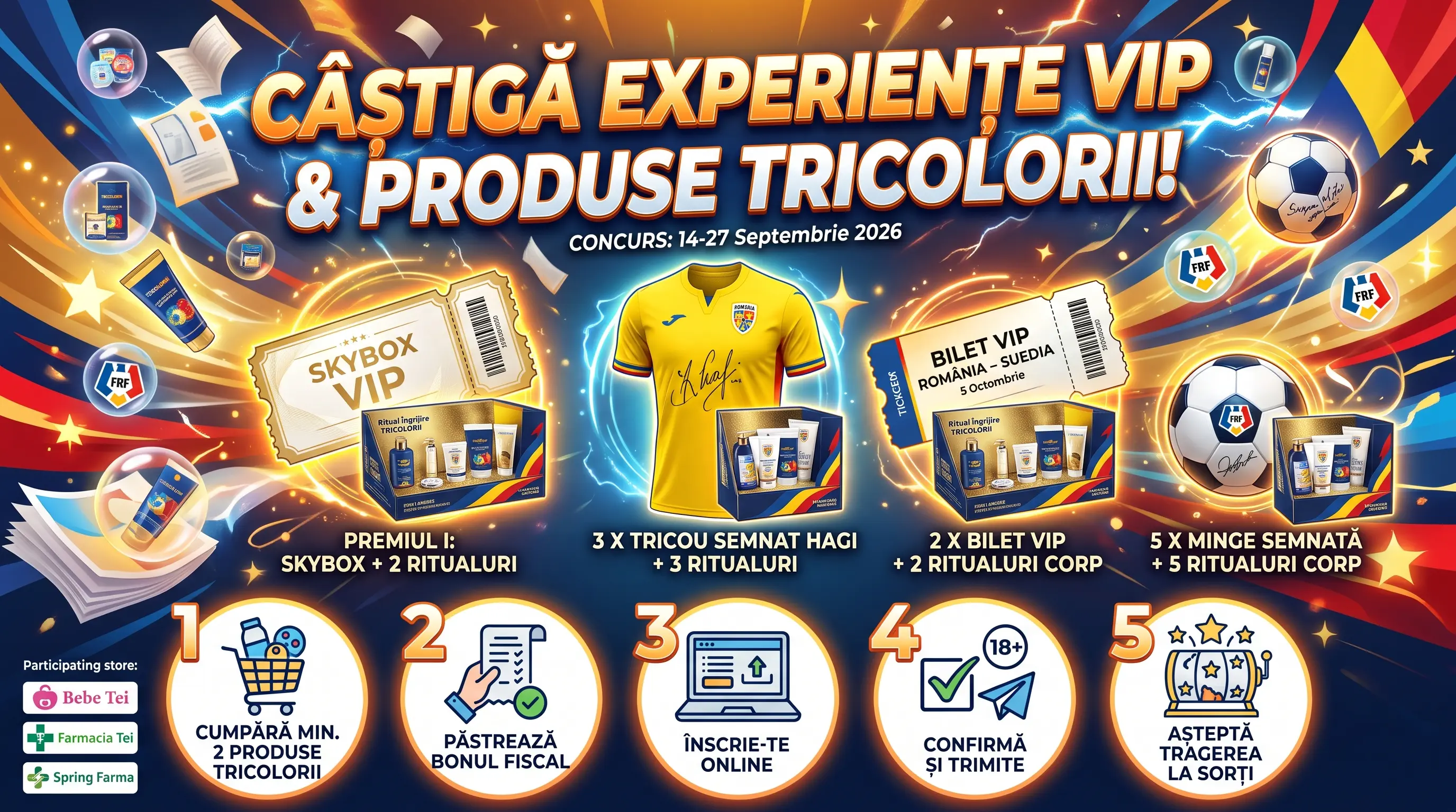 Concurs Concurs Bebe Tei Câștigă experiență Skybox VIP la meciul România – Suedia (până pe...