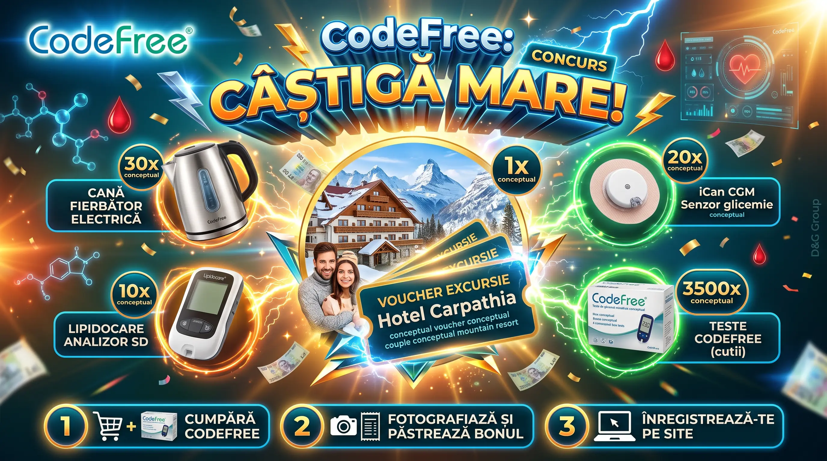 Concurs D&G Group - Cumpără teste CodeFree și câștigă vacanță la Sinaia (până pe 15...