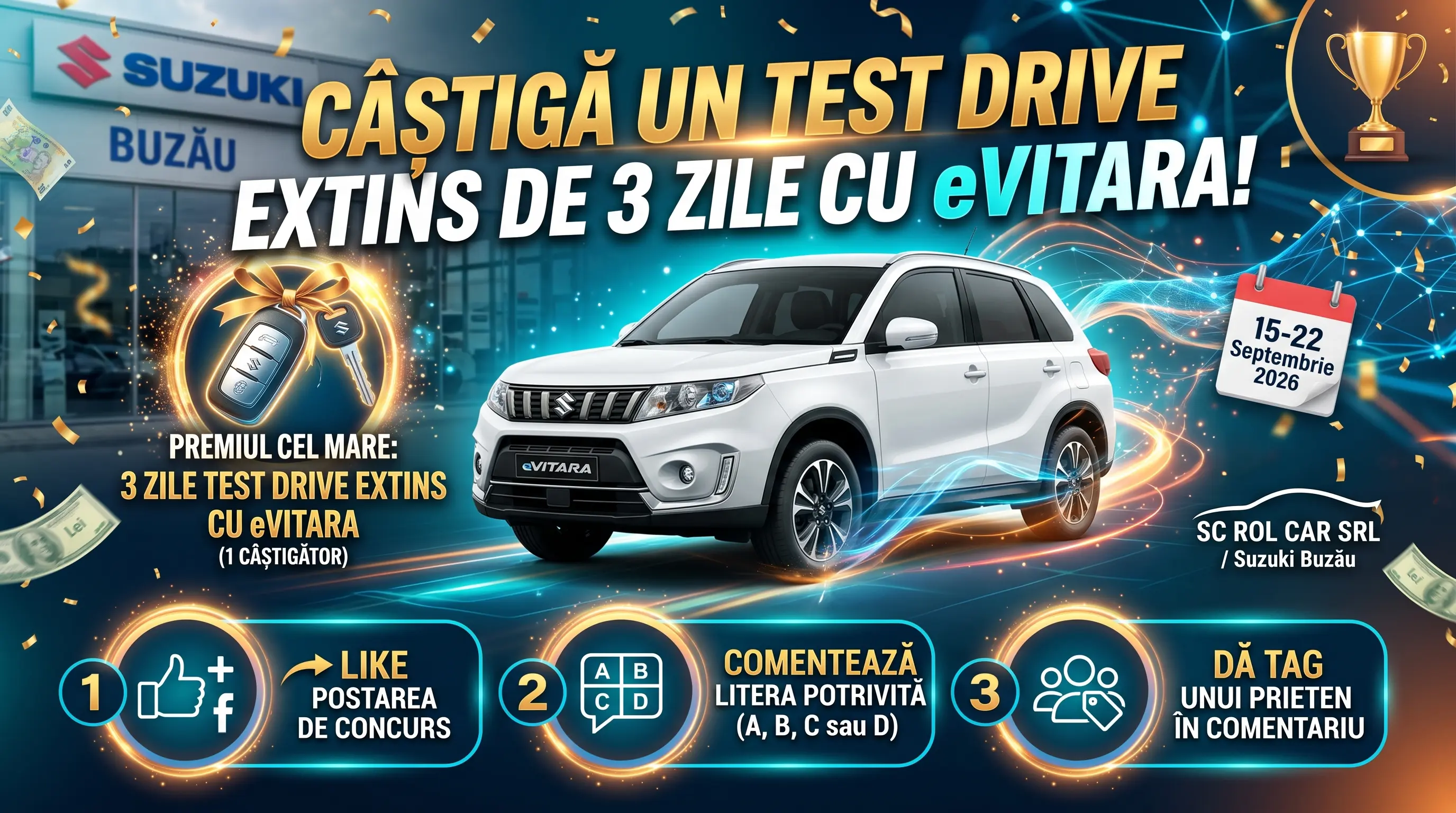 Concurs Suzuki Buzău: Test Drive Extins cu Suzuki eVITARA (până pe 22 septembrie) - Concurs...