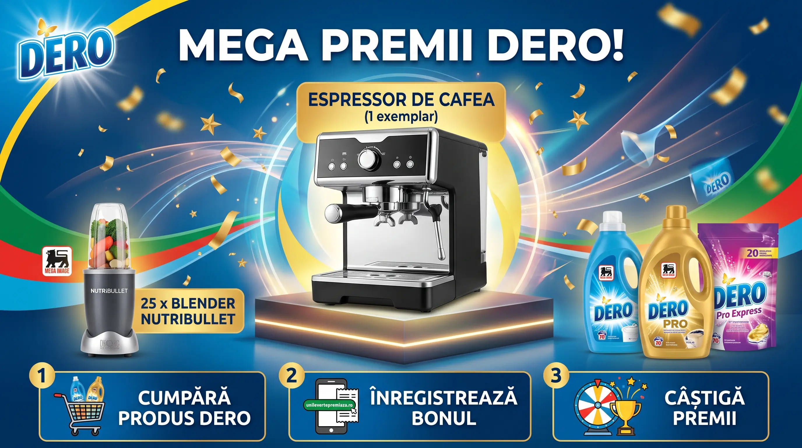 Concurs Mega Image - Cumpără Dero și câștigă un espressor (până pe 14 octombrie) - Concursier