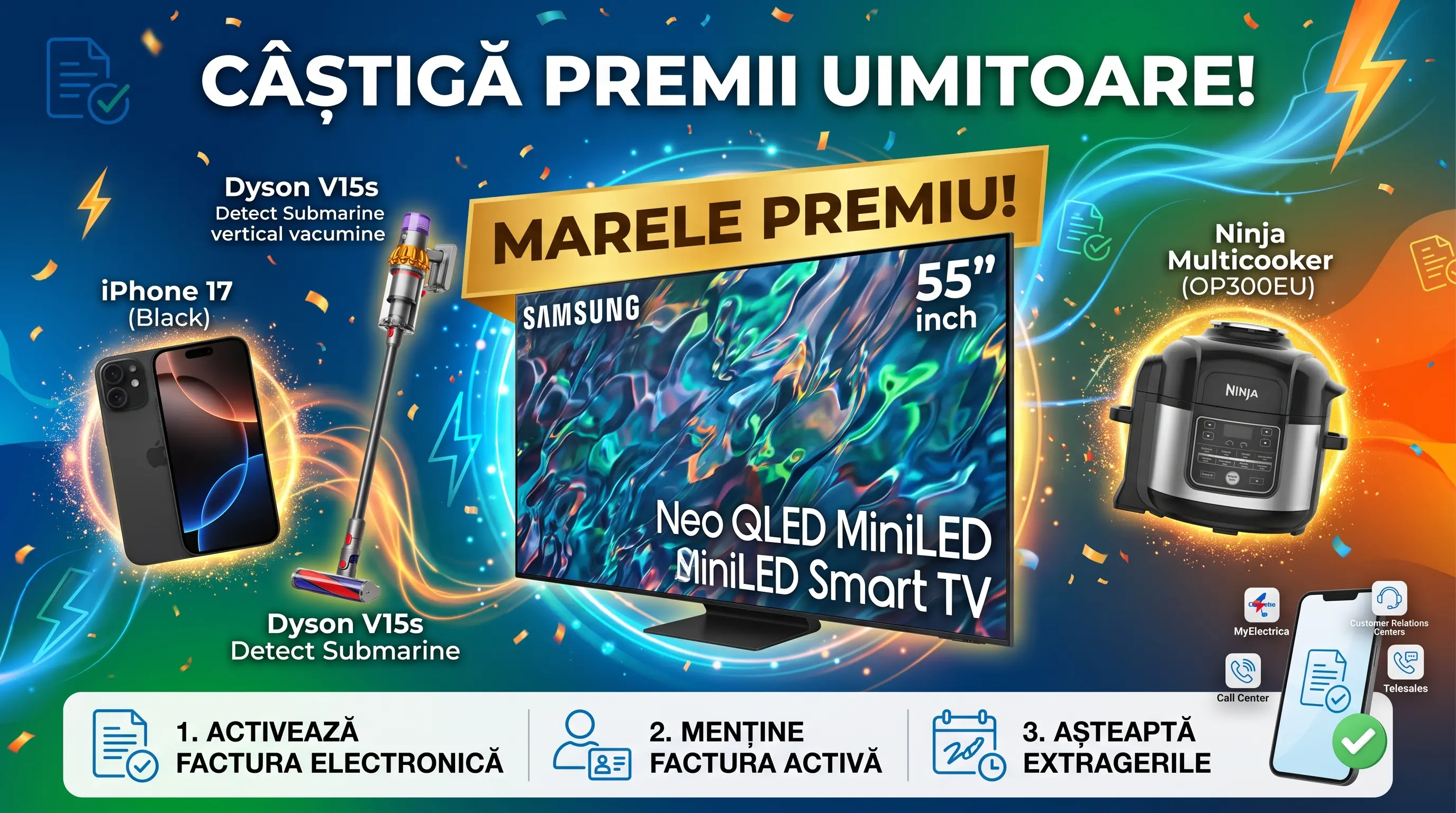 Concurs Concurs Electrica Furnizare: Câștigă Televizor Samsung Neo QLED (până pe 13...