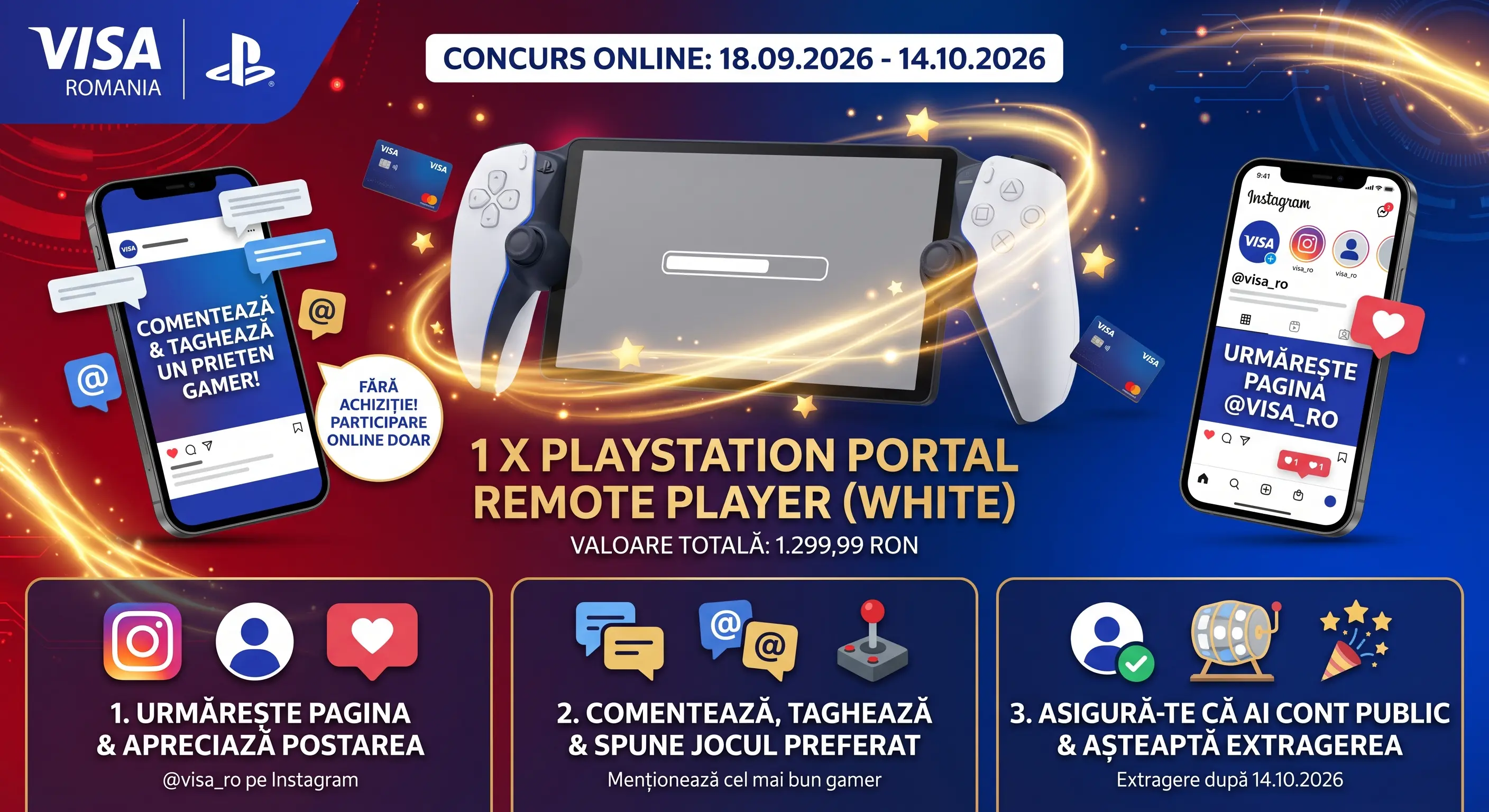 Concurs Visa România - Câștigă un PlayStation Portal Remote Player (până pe 14 octombrie) -...