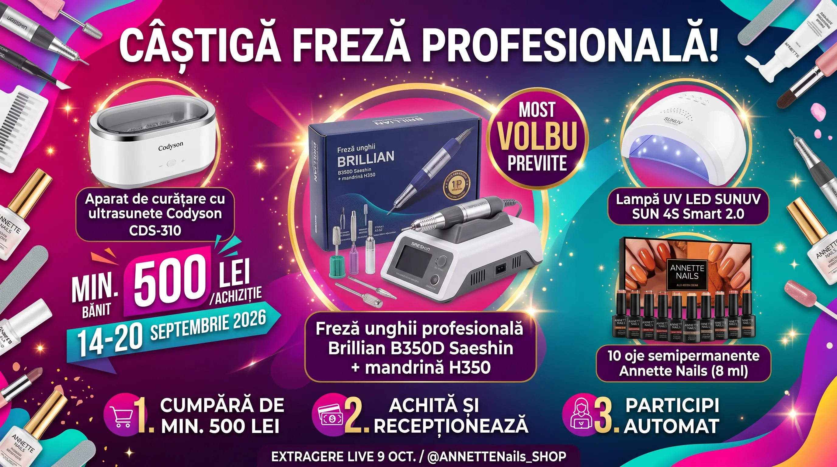 Concurs Annette Nails - Cumpără peste 500 lei și câștigă premii cosmetice (până pe 20...