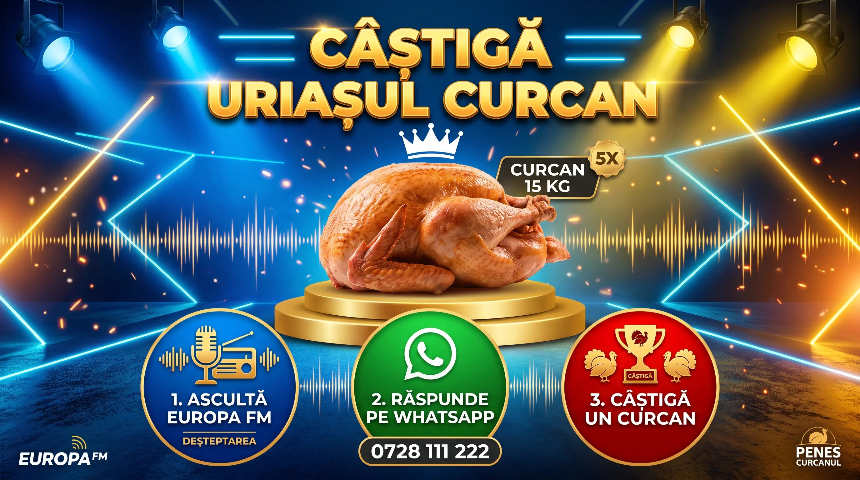 Concurs Europa FM - Câștigă curcan de 15 kg (până pe 25 septembrie) - Concurs Gratuit |...