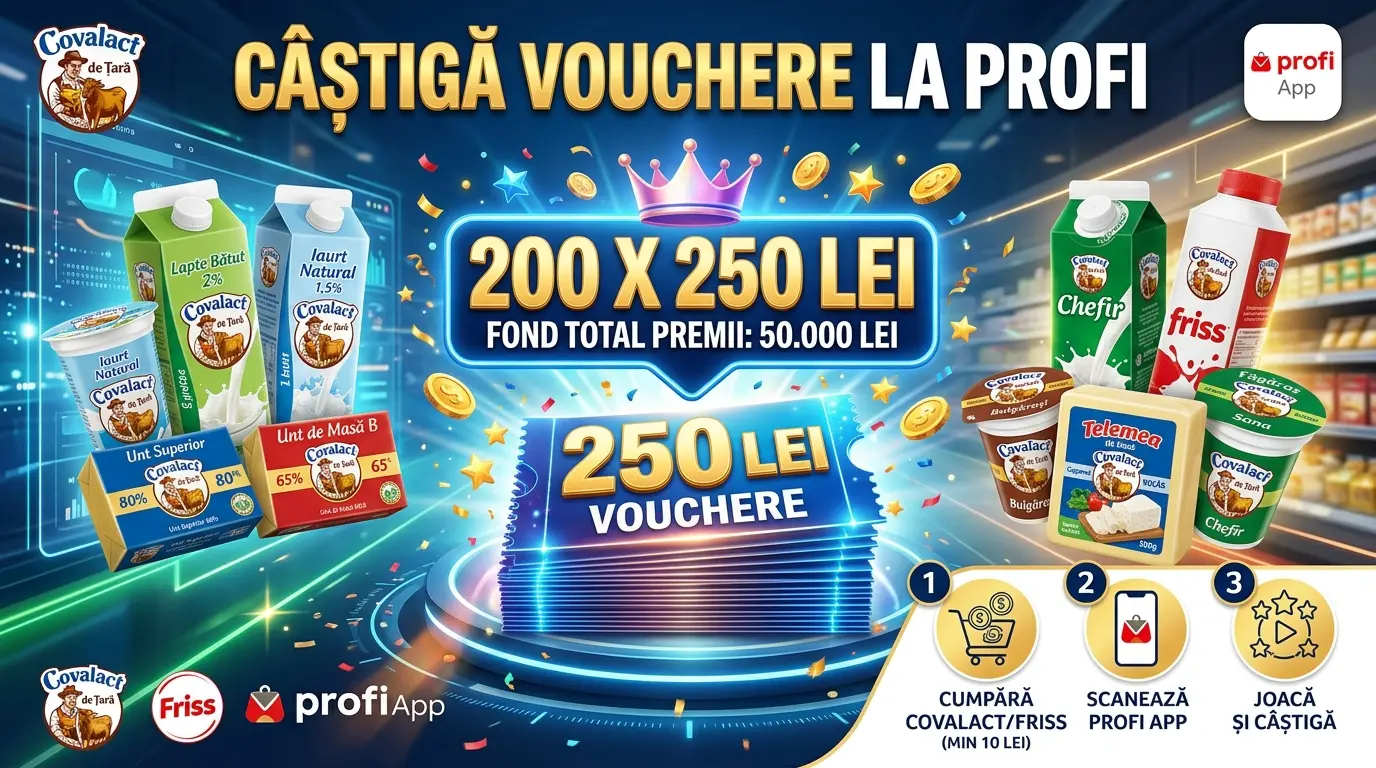 Concurs PROFI: Cumpără Covalact și câștigă vouchere de 250 lei (până pe 10 octombrie) -...