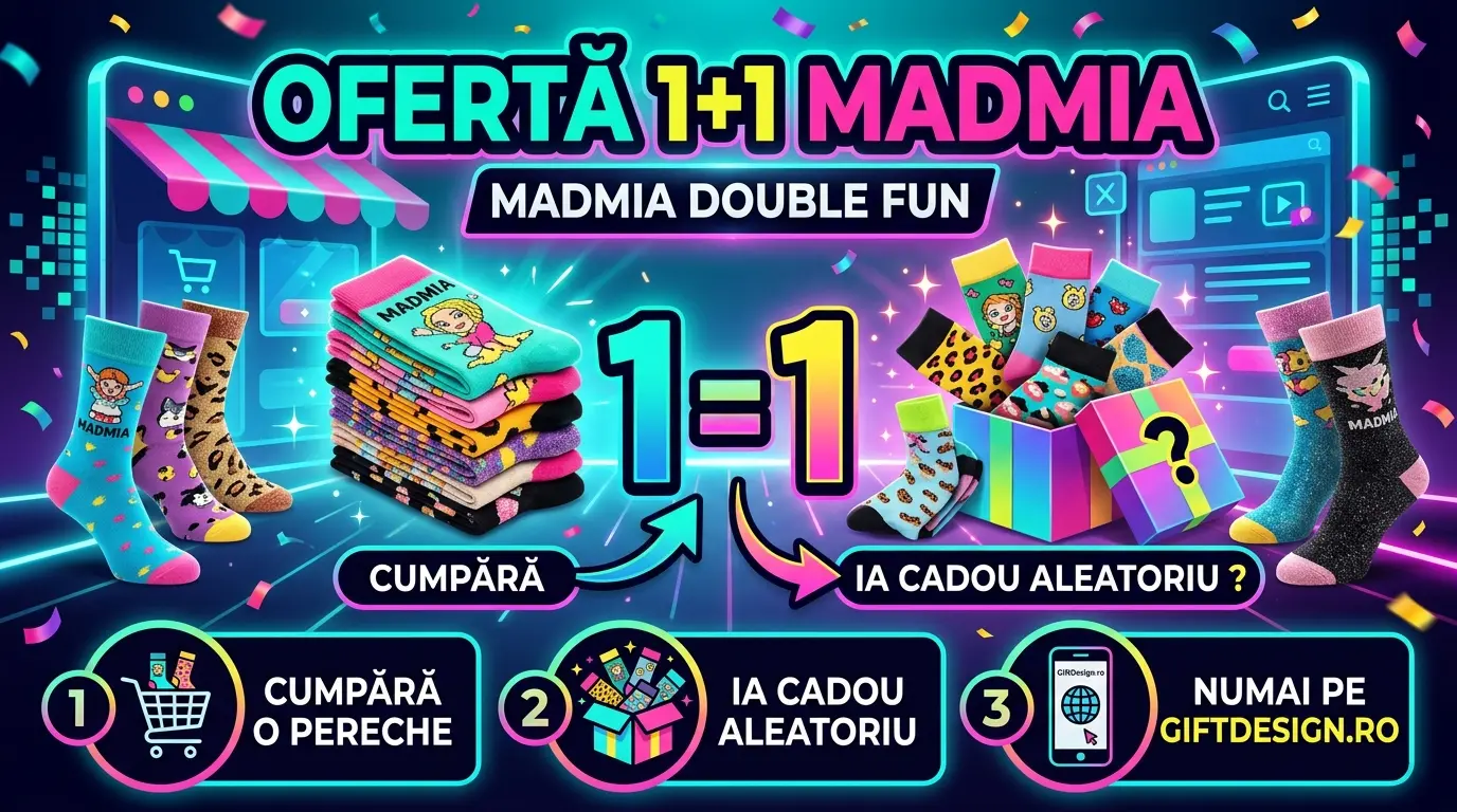 Ofertă GiftDesign.ro - Cumpără șosete MADMIA și primește o pereche cadou (până pe 30...