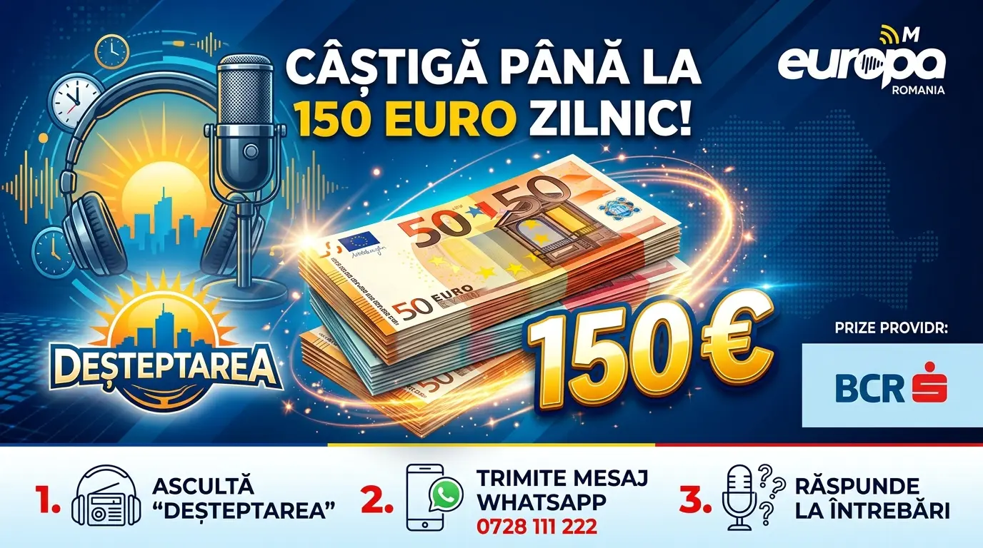 Concurs Europa FM Câștigă până la 150 euro pe zi (până pe 30 Septembrie)