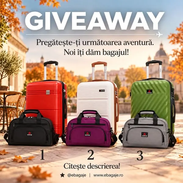 Concurs eBagaje: Câștigă un set de bagaje (până pe 25 Octombrie) - Concurs Gratuit | Concursier