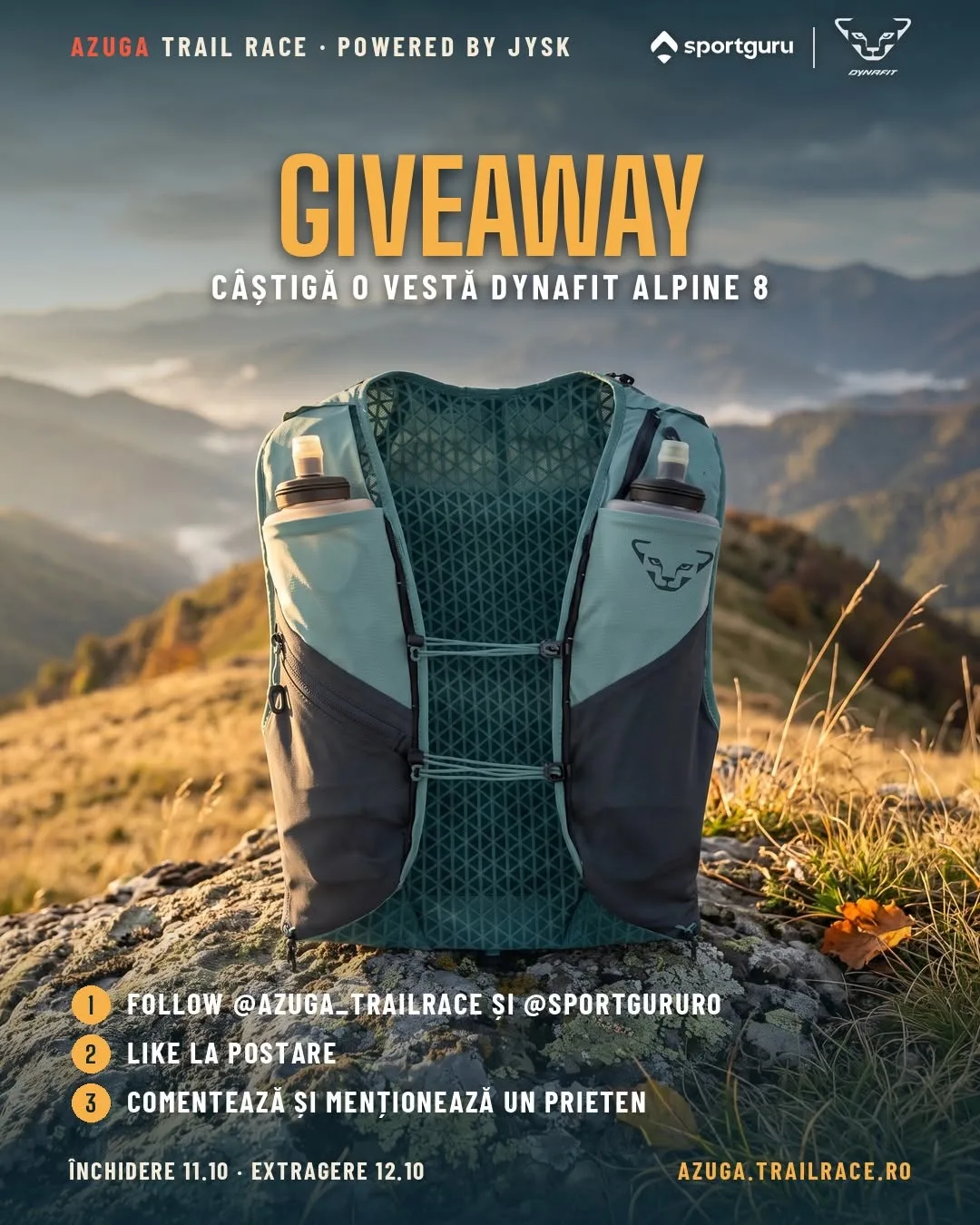 Concurs Azuga Trail Race: Câștigă o vestă de alergare Dynafit Alpine 8 (până pe 11 Octombrie)