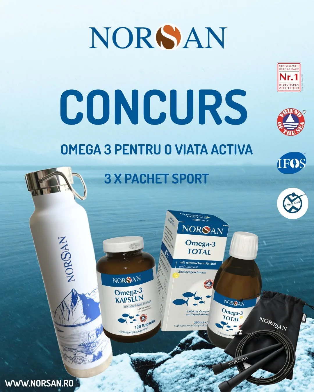 Concurs Norsan România: Câștigă pachete Omega-3 pentru sportivi (până pe 31 Octombrie)