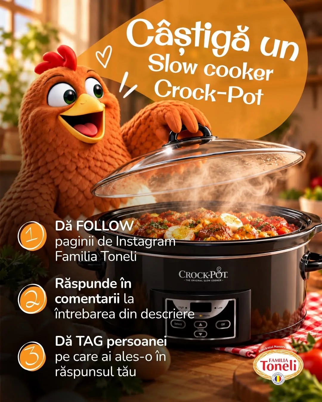 Concurs Familia Toneli: Câștigă un Slow Cooker Crock-Pot (până pe 15 Octombrie)