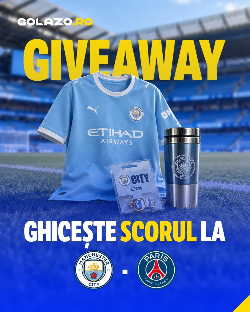 Concurs GOLAZO: Câștigă un tricou oficial Manchester City (până pe 14 Octombrie)