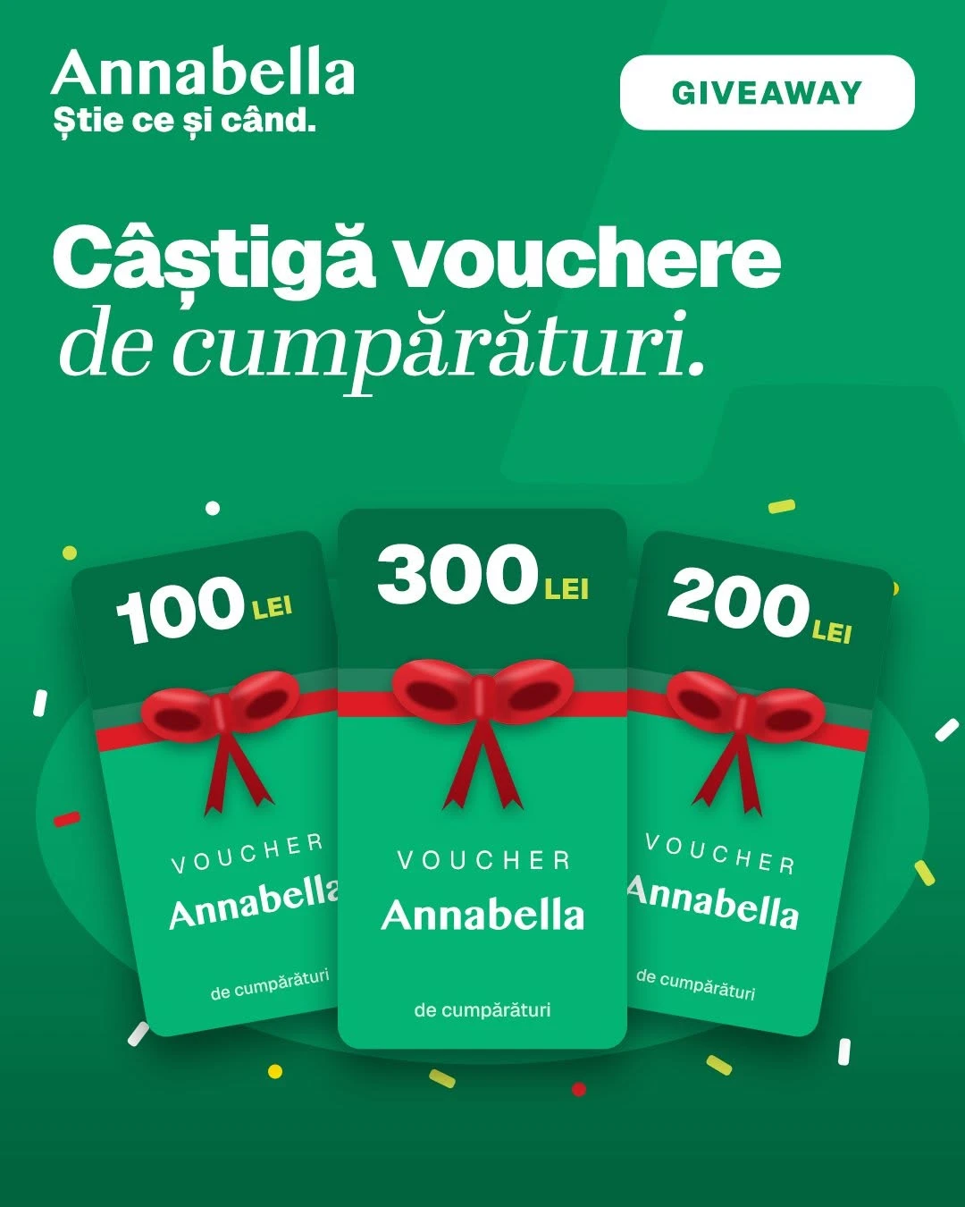 Concurs Annabella: Câștigă Vouchere de Cumpărături (până pe 21 Octombrie) - Concurs Gratuit...