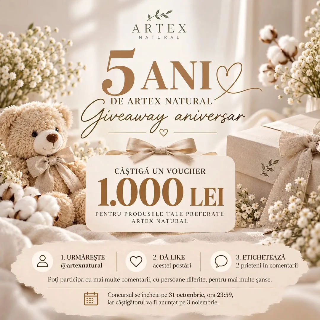 Concurs Artex Natural: Câștigă un voucher de 1.000 lei (până pe 31 Octombrie) - Concurs...