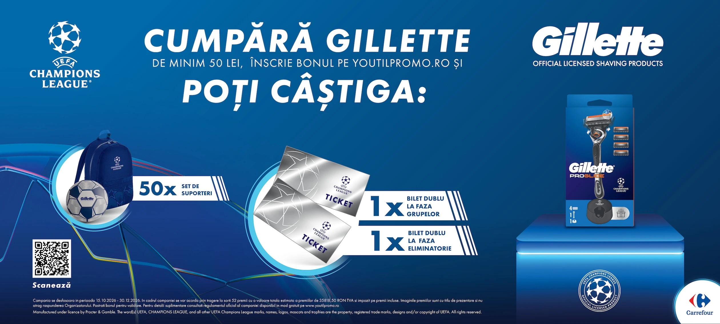Concurs Concurs Gillette Carrefour - Câștigă bilete la UEFA Champions League (până pe 31...