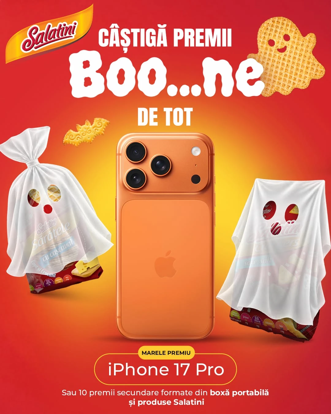 Concurs Salatini: Câștigă iPhone 17 Pro Cosmic Orange (până pe 31 Octombrie) - Concurs...