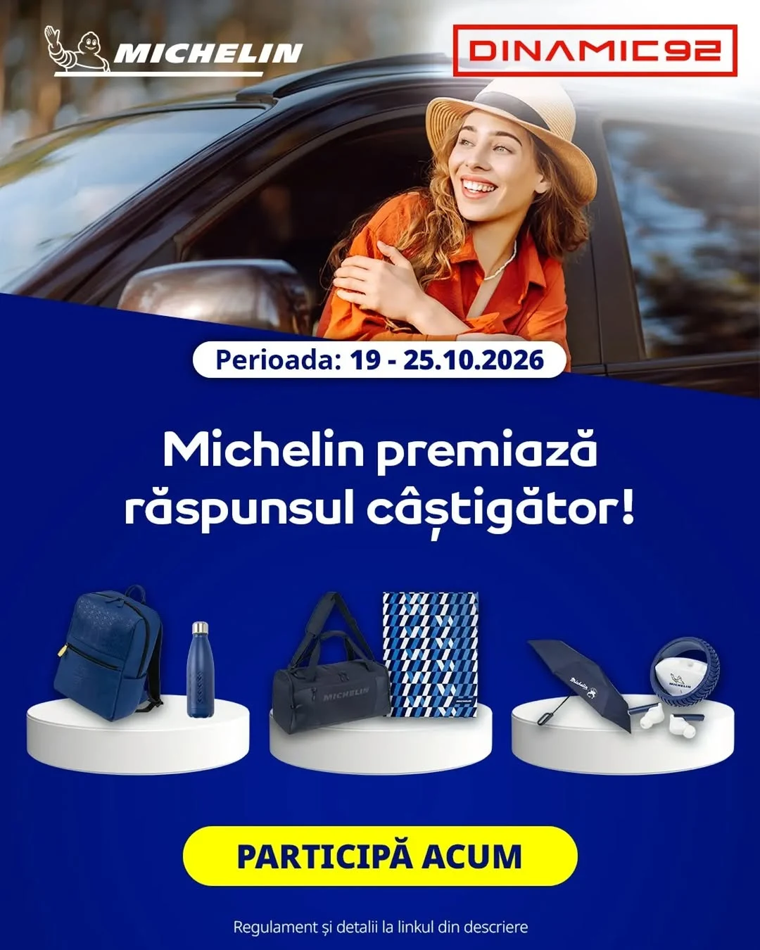 Concurs Michelin și Dinamic92: rucsacuri, sticle termice, căști wireless și altele (până pe...