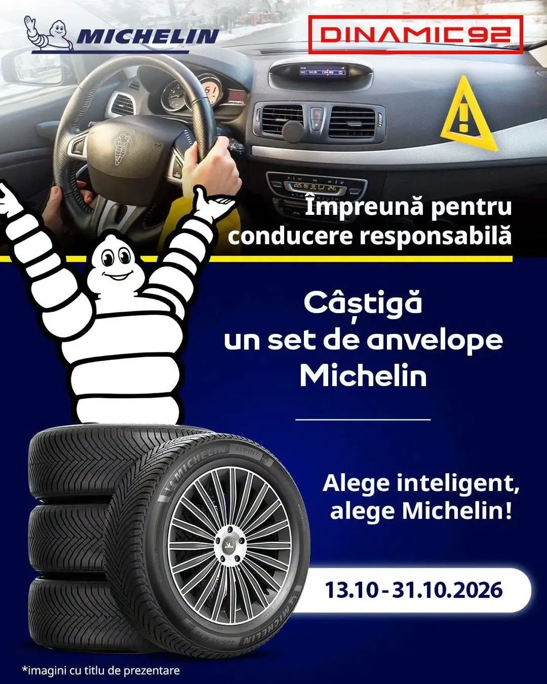 Concurs Dinamic92 și Michelin: Câștigă un set de 4 anvelope de iarnă Michelin (până pe 31...