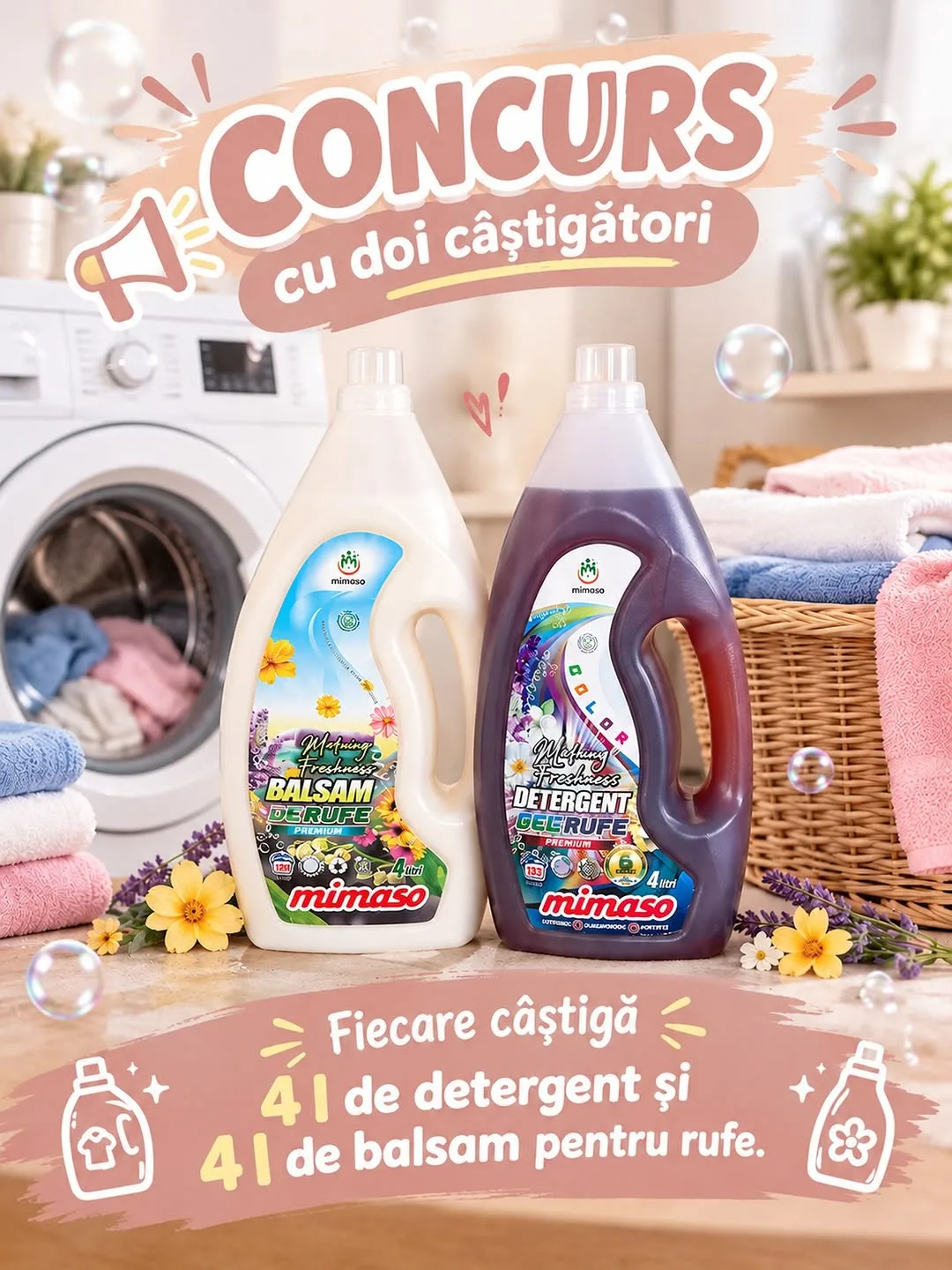 Concurs Mimaso România: Câștigă Detergent și Balsam de Rufe (până pe 27 Octombrie) -...