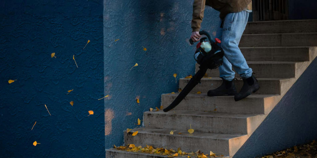 Avoid using a gas leaf blower