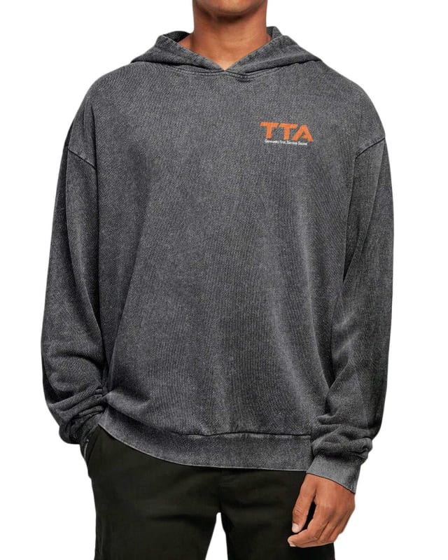TTA Tank Top Army Oversized Acid Wash Hoodie