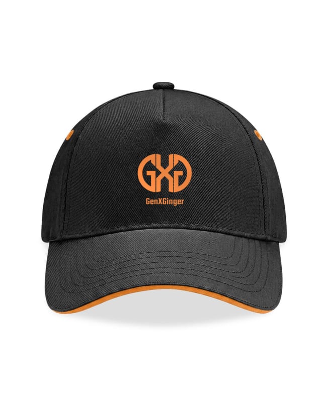GenXGinger Embroidered 5-Panel Sandwich Peak Cap