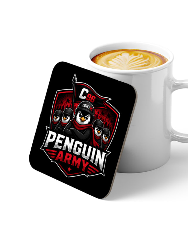 corey96 PENGUIN ARMY Drinks Coaster