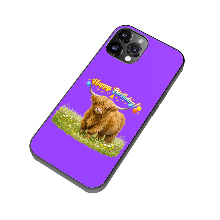 WATCH KILOMASTER6 Happy birthday highland cow Phone Case