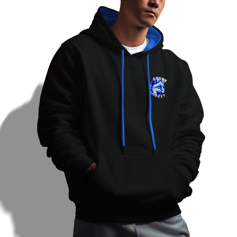 Azure Foxxy Contrast Pullover Hoodie