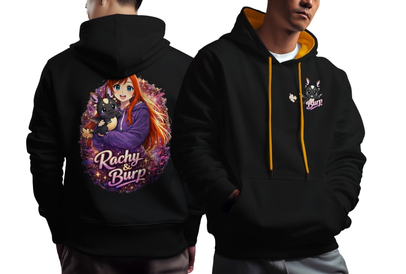 Rachy Sketch RACHY & BURP Contrast Hoodie