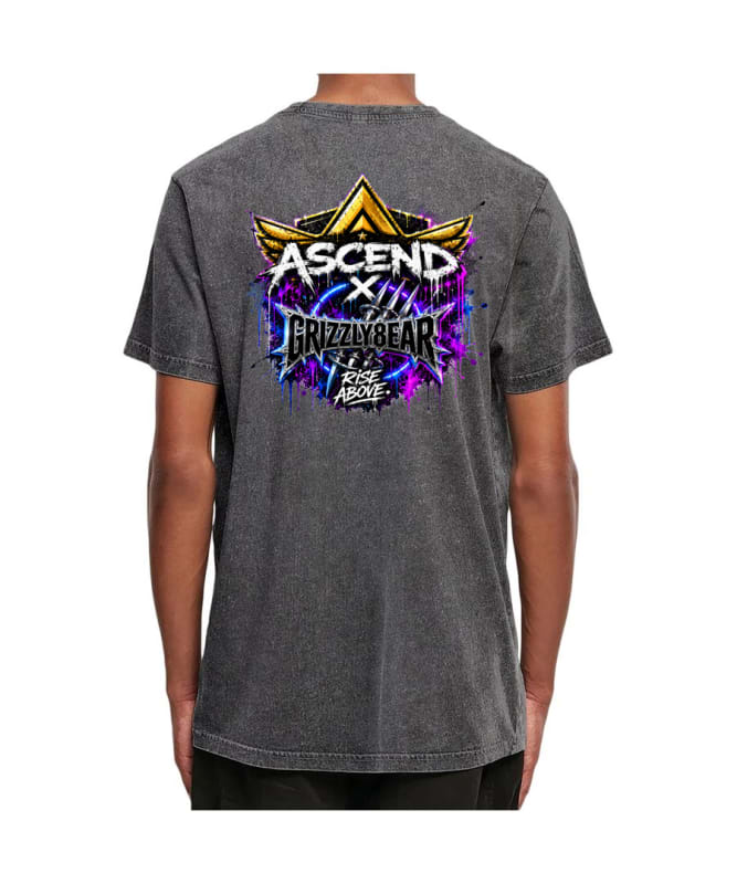 ASCEND x Grizzly8ear RISE ABOVE Acid Wash Tee