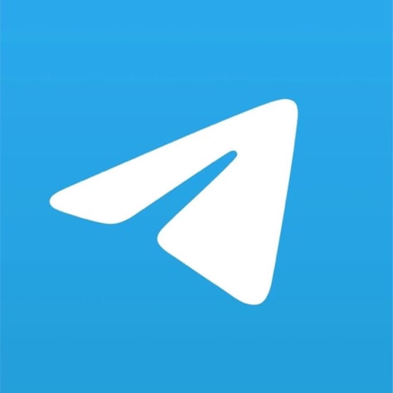Telegram messaging app logo featuring a white paper plane icon on a blue background.