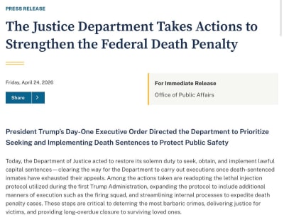 Trump Admin to Reinstate Firing Squads