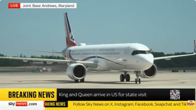 King Charles Lands at Joint Base Andrews