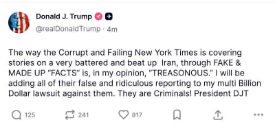 Trump Plans to Expand Lawsuit vs NYT