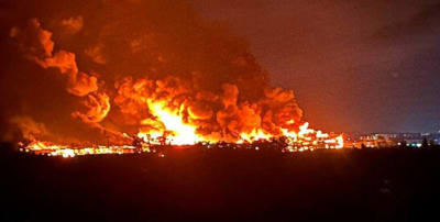 Massive Fire in Kyiv After Russian Strike