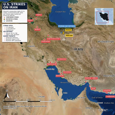 Iran Reports Strikes Across Multiple Regions