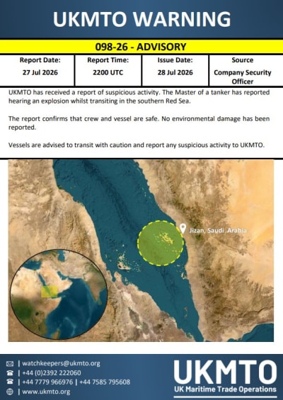 Explosion Reported Near Tanker in Red Sea